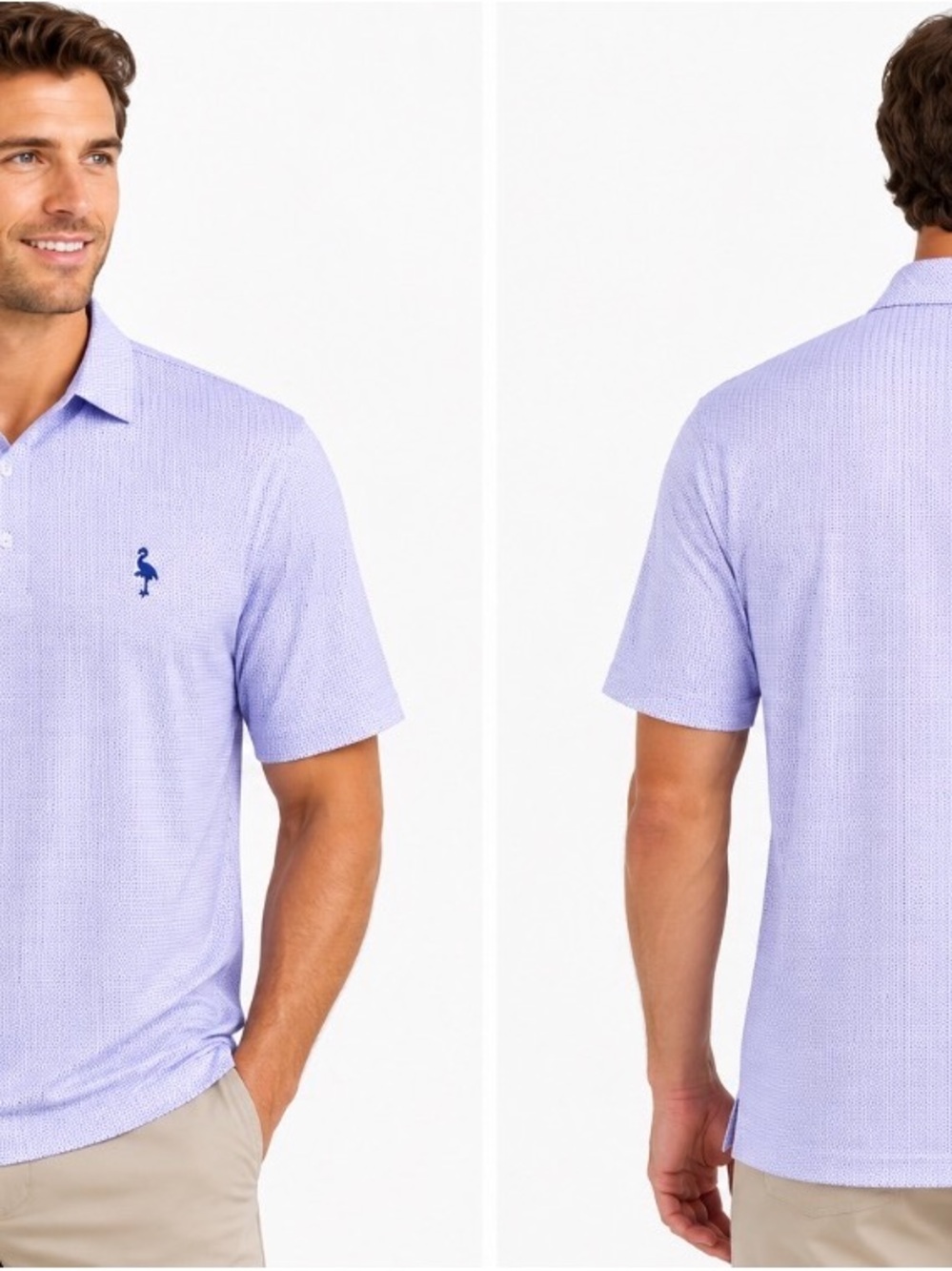 TailorByrd Performance Golf Polo Men’s Large Purple Micro Dot NWT